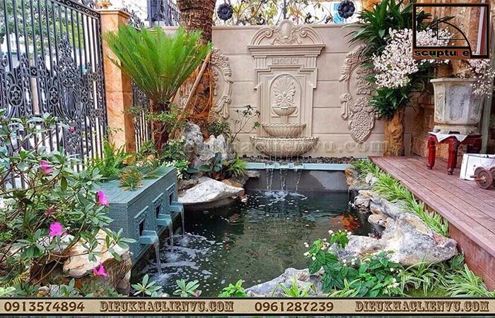 Đ&agrave;i phun nước mini s&acirc;n vườn, nội thất